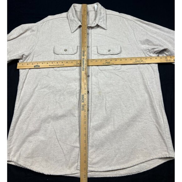Vintage Five Brothe Flannel Shirt Ivory Long Sleeve Button Men's 2XL - Picture 5 of 6
